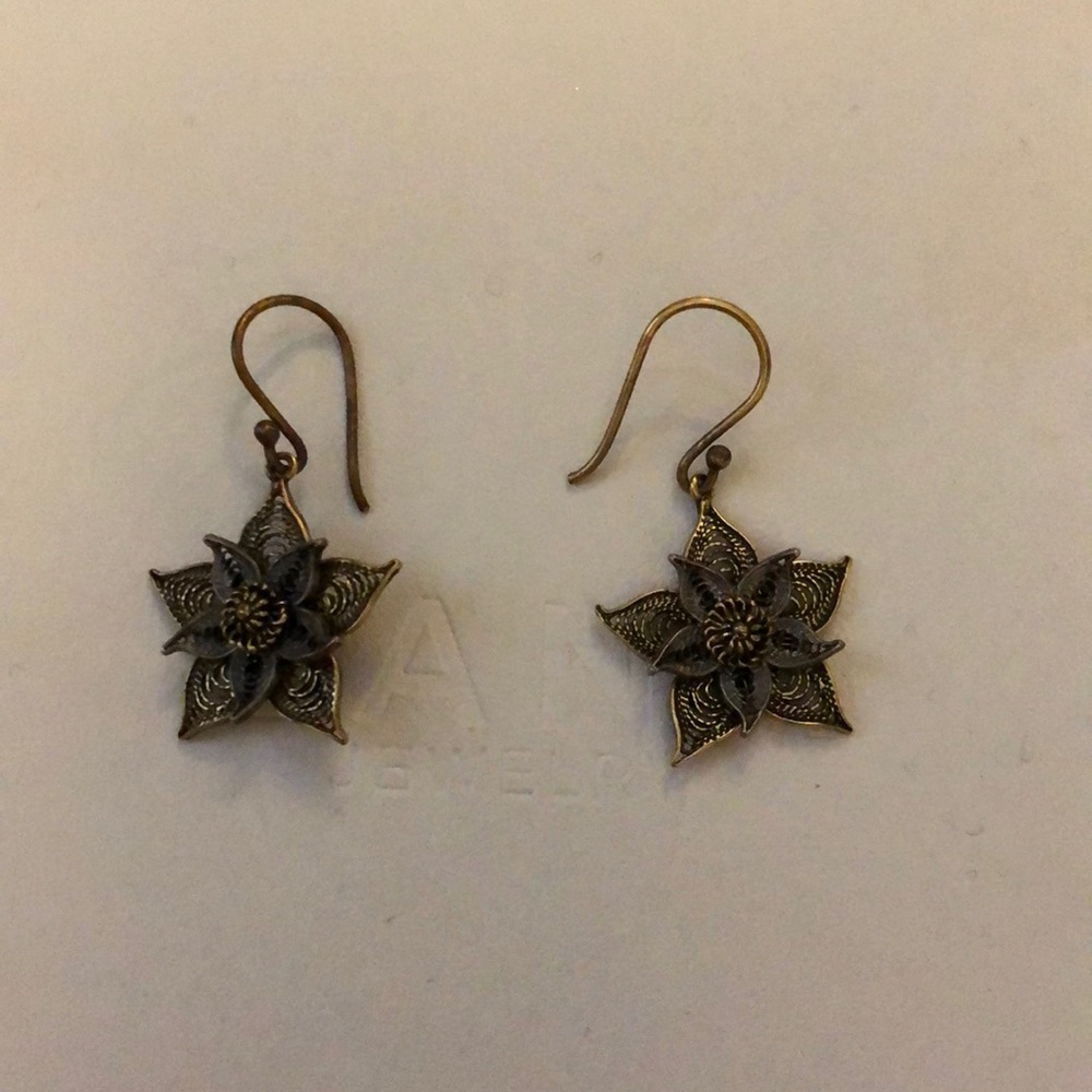 Bronze flower earring